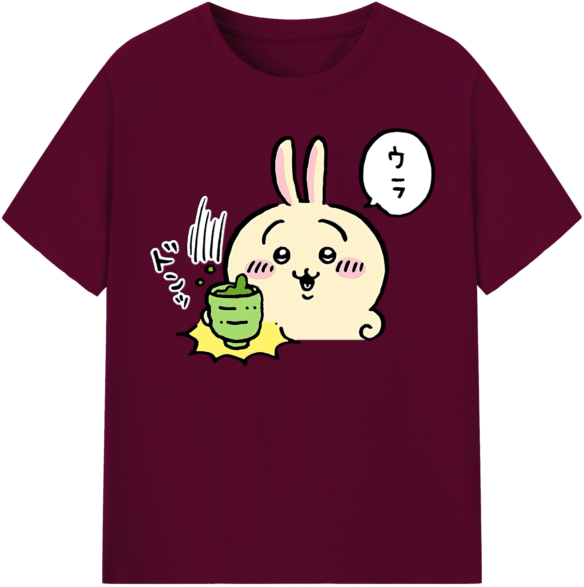 （画像用） ちいかわ うさぎ Chii-kawa usagi レディースカジュアルプリントTシャツ（綿100％）